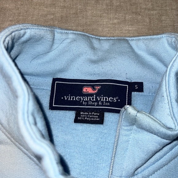 Vineyard Vines Light Blue Collared Half Zip Jacket - Picture 4 of 9